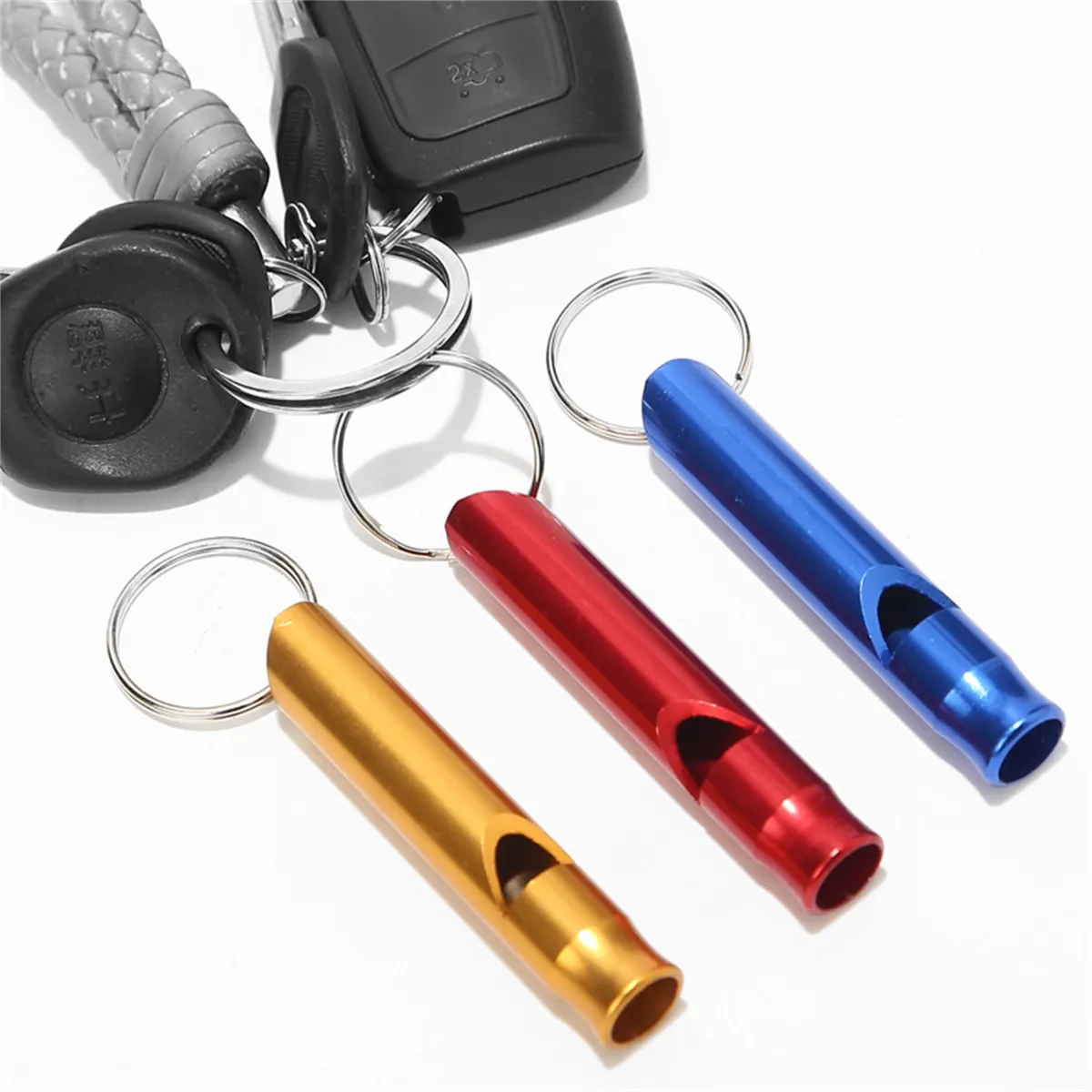 Aluminum Metal Whistle Keychain